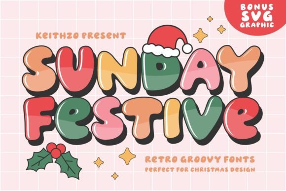 Sunday Festive: A Bold Retro Display Font for Crafters